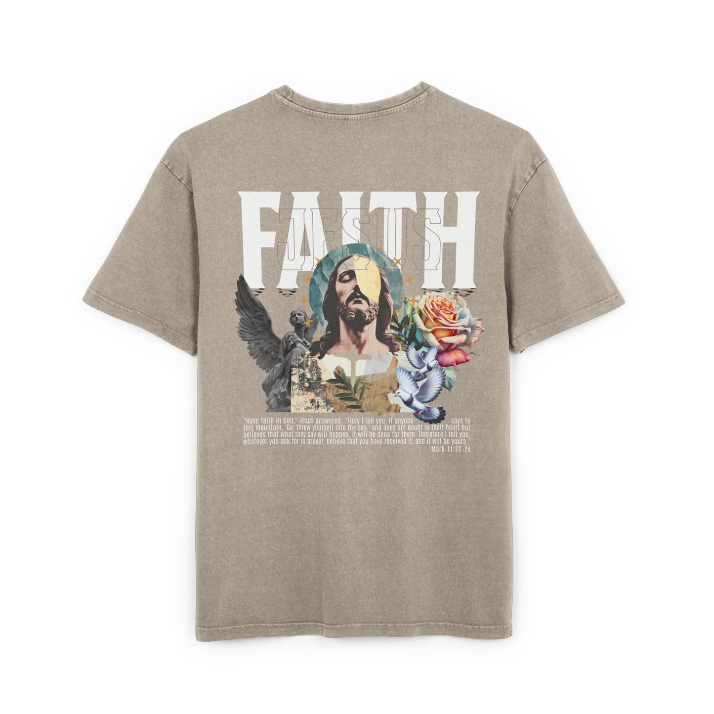 Have Faith Acid Washed Heavy Oversized T-Shirt