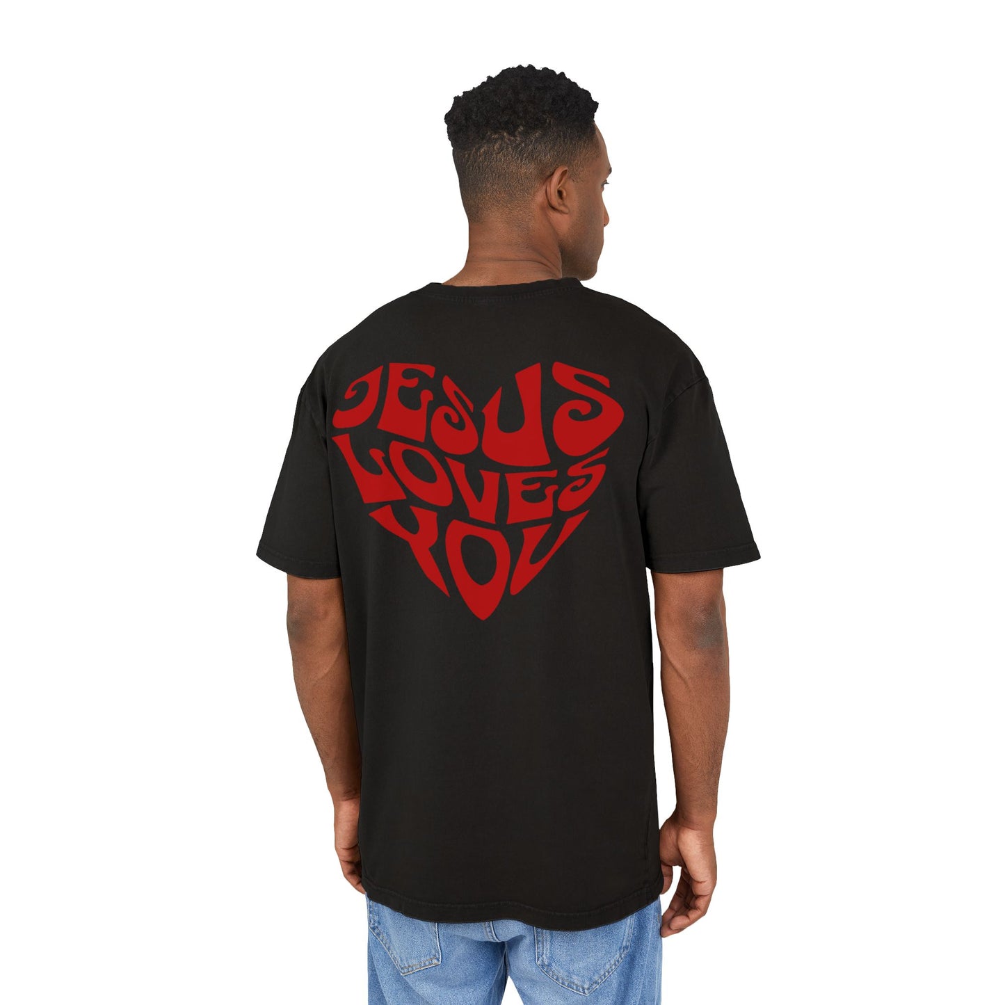 Jesus Loves You Acid Washed Heavy Oversized T-Shirt