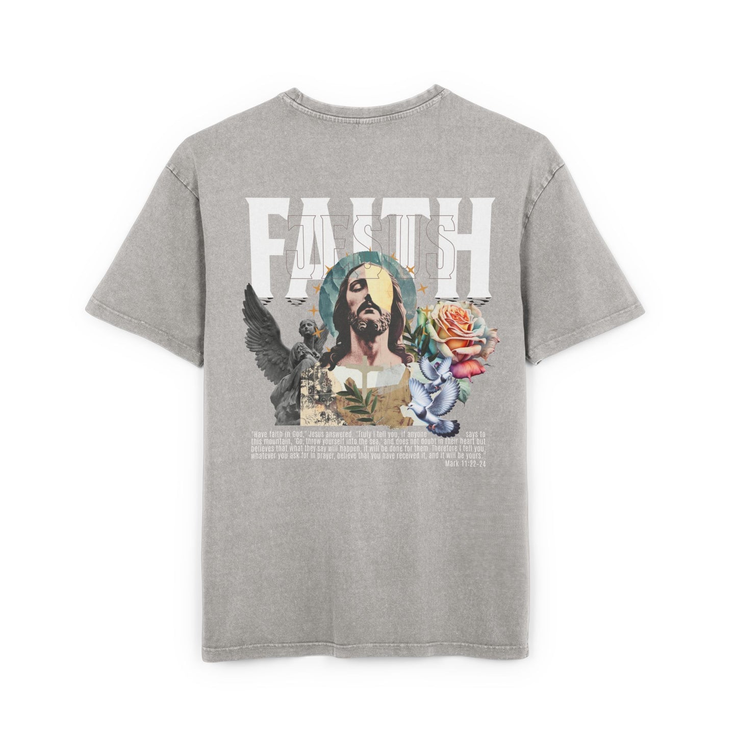 Have Faith Acid Washed Heavy Oversized T-Shirt