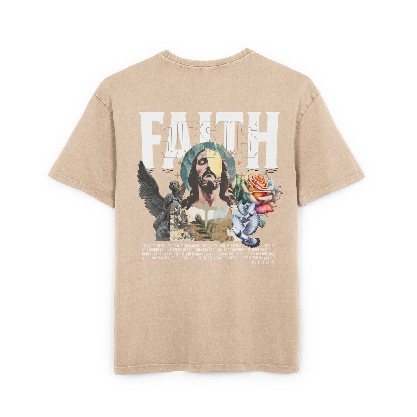 Have Faith Acid Washed Heavy Oversized T-Shirt