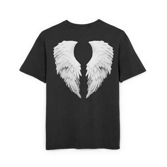 Angel Wings Acid Washed Heavy Oversized T-Shirt