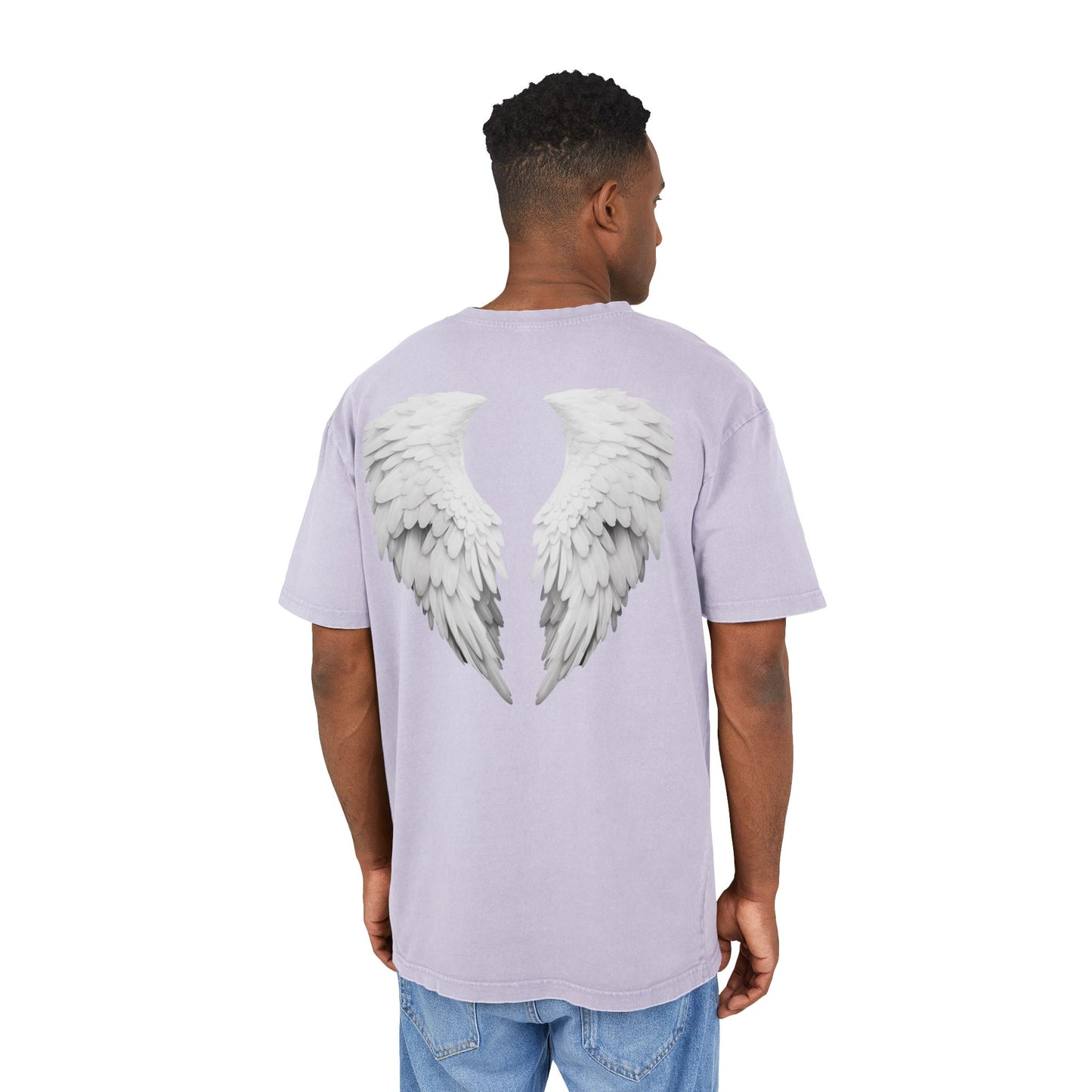 Angel Wings Acid Washed Heavy Oversized T-Shirt