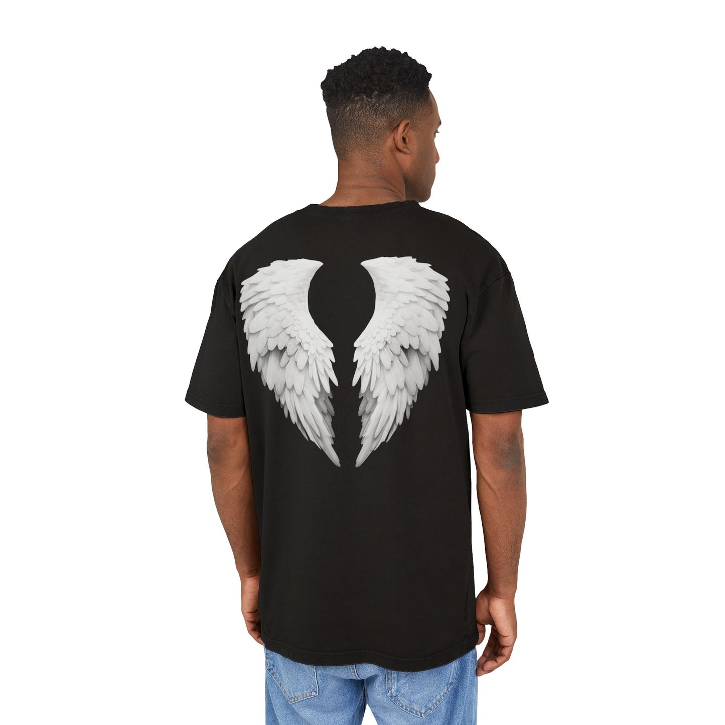 Angel Wings Acid Washed Heavy Oversized T-Shirt