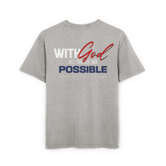 With God Acid Washed Heavy Oversized T-Shirt