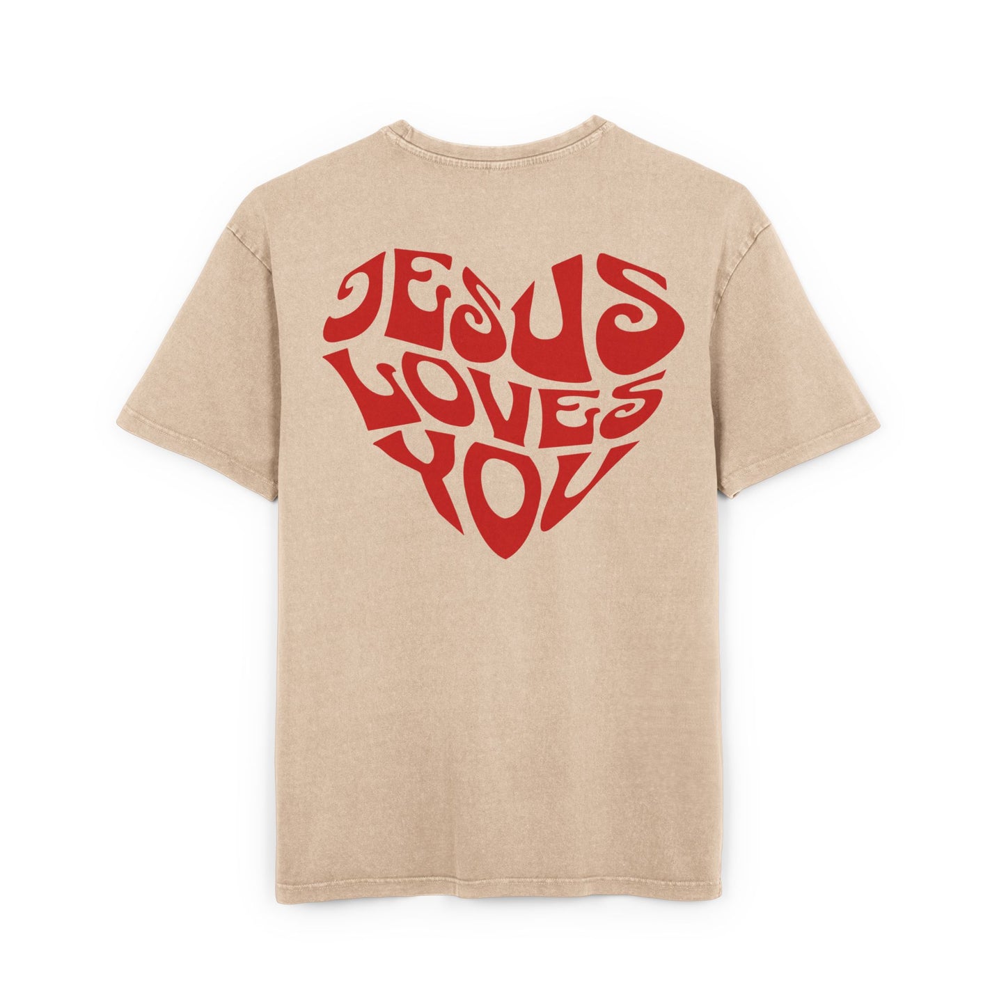 Jesus Loves You Acid Washed Heavy Oversized T-Shirt