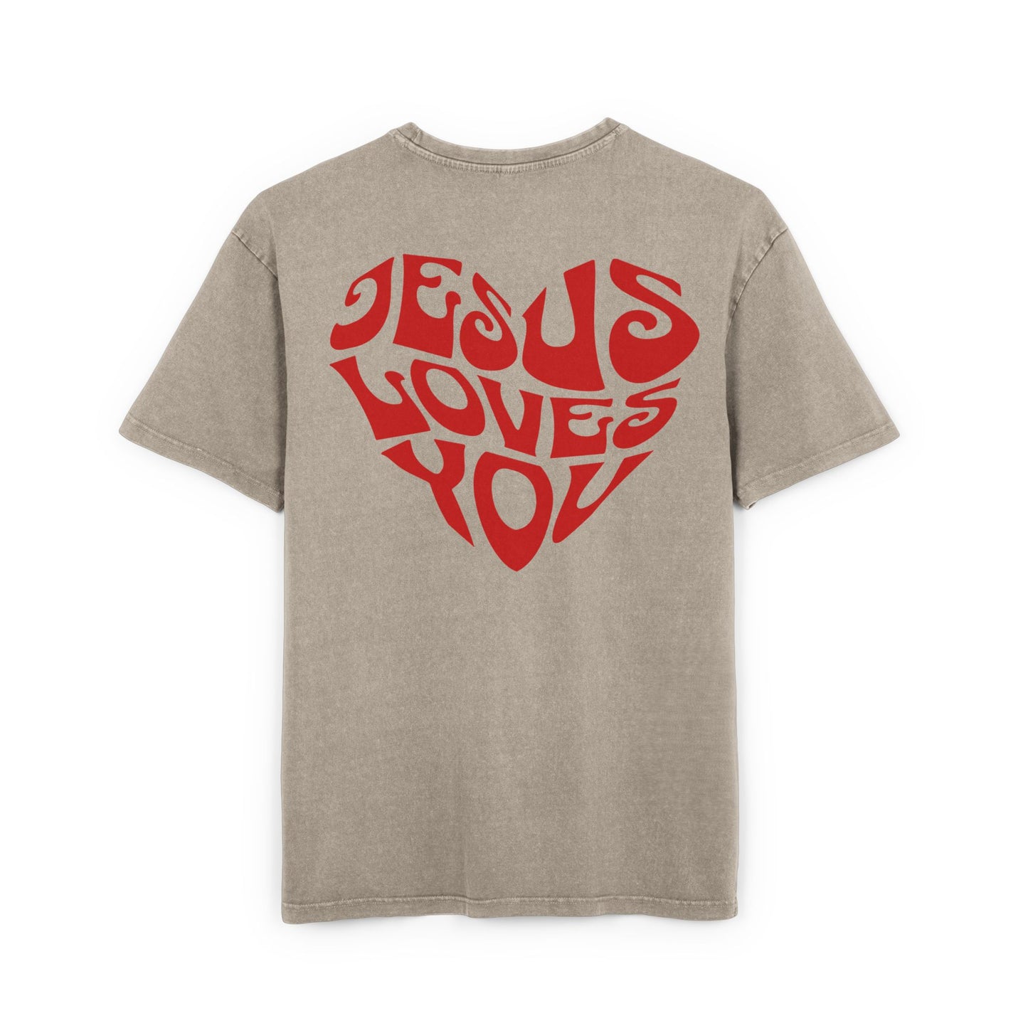 Jesus Loves You Acid Washed Heavy Oversized T-Shirt