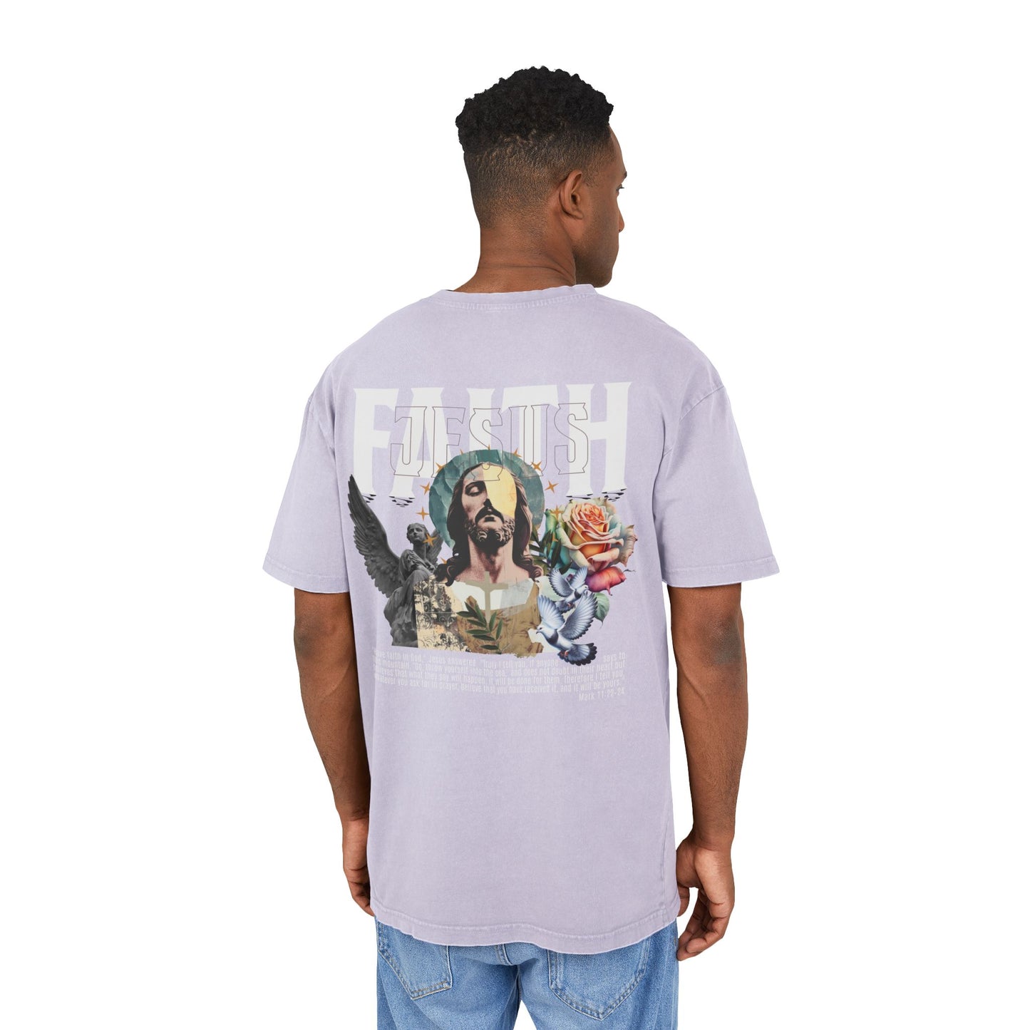 Have Faith Acid Washed Heavy Oversized T-Shirt