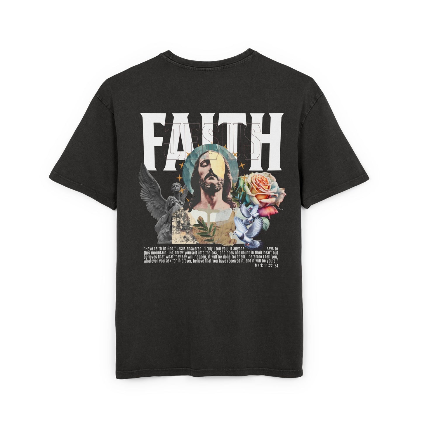 Have Faith Acid Washed Heavy Oversized T-Shirt